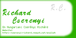 richard cserenyi business card